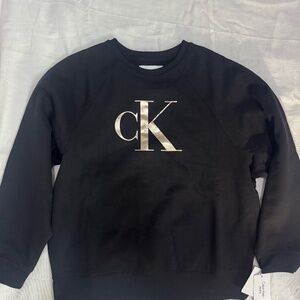 NEW Calvin Klein Jeans Sequin Crewneck Pullover Sweater in Black , Size L